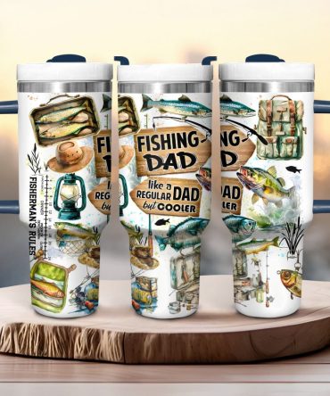 Fishing Dad Custom Stanley Quencher 40Oz Stainless Steel Tumbler With Handle