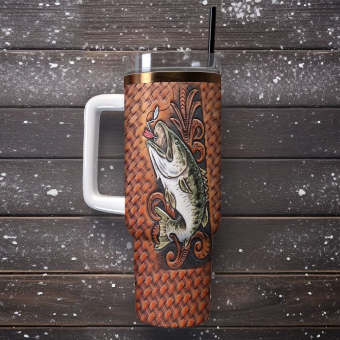 Fishing Hunter Custom Stanley Quencher 40Oz Stainless Steel Tumbler With Handle - Image 2