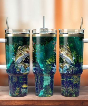 Fishing Hunter Custom Stanley Quencher 40Oz Stainless Steel Tumbler With Handle