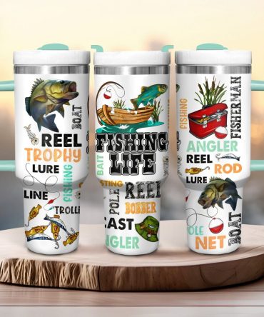 Fishing Life Custom Stanley Quencher 40Oz Stainless Steel Tumbler With Handle