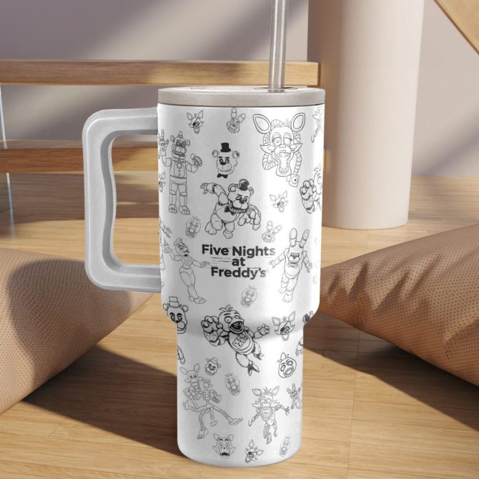Five Nights At Freddy #8217;S Cartoon Custom Stanley Quencher 40Oz Stainless Steel - Image 2