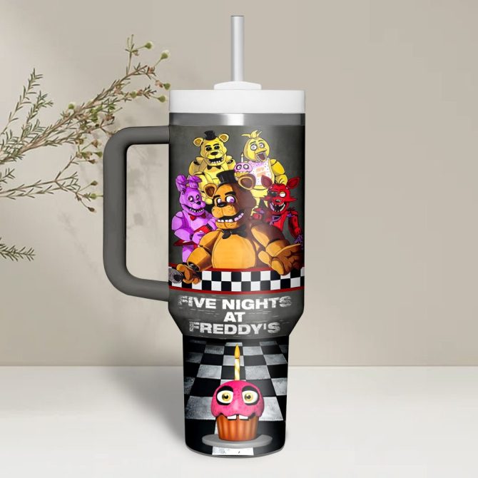 Five Nights At Freddy #8217;S Cartoon Custom Stanley Quencher 40Oz Stainless Steel - Image 2