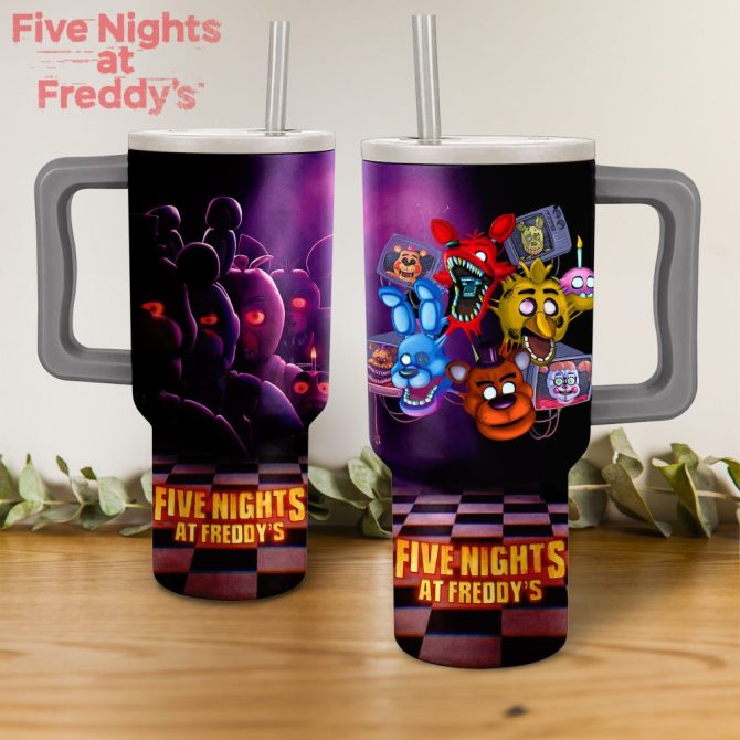 Five Nights At Freddy #8217;S Cartoon Custom Stanley Quencher 40Oz Stainless Steel - Image 3