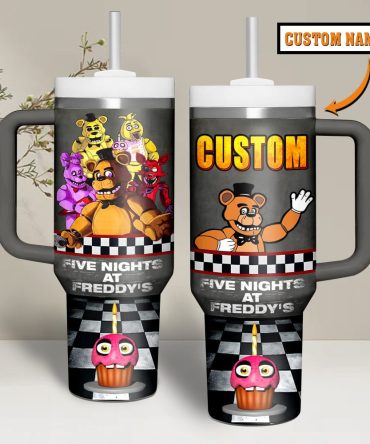 Five Nights At Freddy #8217;S Cartoon Custom Stanley Quencher 40Oz Stainless Steel