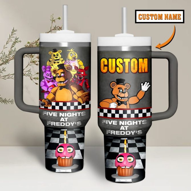 Five Nights At Freddy #8217;S Cartoon Custom Stanley Quencher 40Oz Stainless Steel