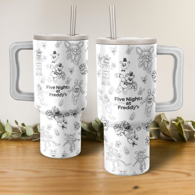 Five Nights At Freddy #8217;S Cartoon Custom Stanley Quencher 40Oz Stainless Steel