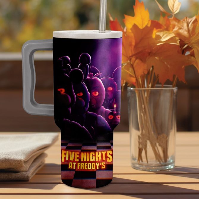 Five Nights At Freddy #8217;S Cartoon Custom Stanley Quencher 40Oz Stainless Steel - Image 2