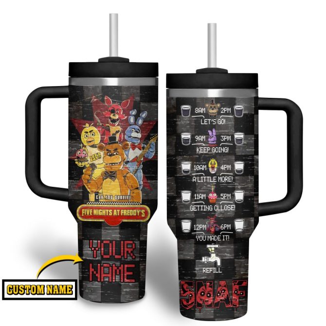 Five Nights At Freddy #8217;S Cartoon Custom Stanley Quencher 40Oz Stainless Steel Tumbler - Image 2