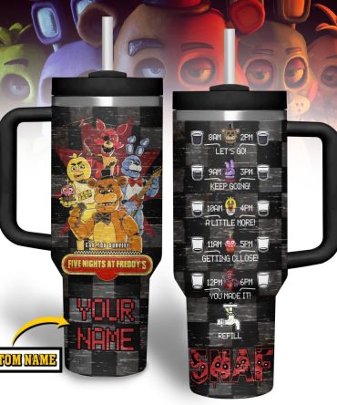 Five Nights At Freddy #8217;S Cartoon Custom Stanley Quencher 40Oz Stainless Steel Tumbler