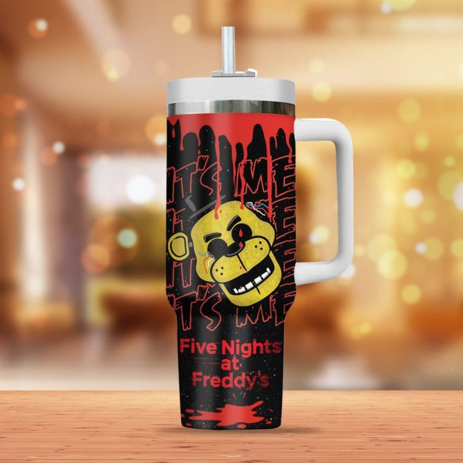Five Nights At Freddy #8217;S Cartoon Custom Stanley Quencher 40Oz Stainless Steel Tumbler - Image 3