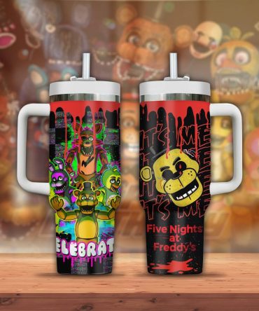 Five Nights At Freddy #8217;S Cartoon Custom Stanley Quencher 40Oz Stainless Steel Tumbler