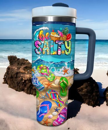 Flipflops Custom Stanley Quencher 40Oz Stainless Steel Tumbler With Handle
