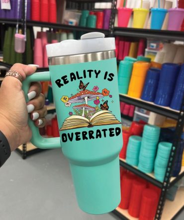 Floral Bookish Custom Stanley Quencher 40Oz Stainless Steel Tumbler