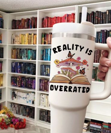 Floral Bookish Custom Stanley Quencher 40Oz Stainless Steel Tumbler
