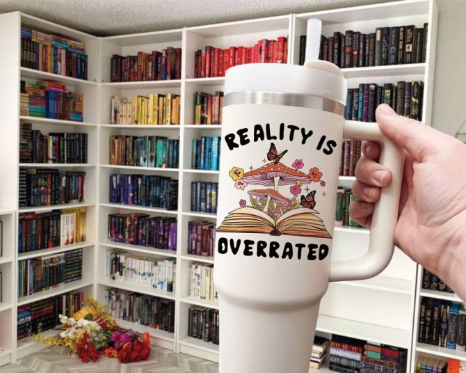 Floral Bookish Custom Stanley Quencher 40Oz Stainless Steel Tumbler