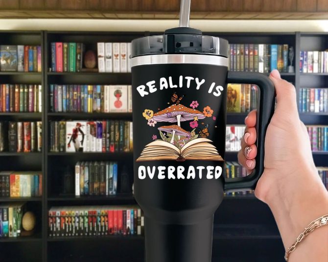 Floral Bookish Custom Stanley Quencher 40Oz Stainless Steel Tumbler