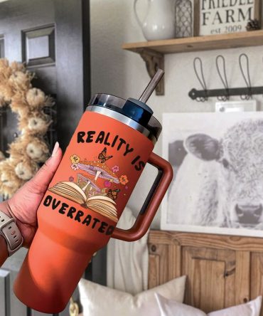 Floral Bookish Custom Stanley Quencher 40Oz Stainless Steel Tumbler