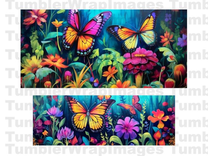 Floral Butterflies Custom Stanley Quencher 40Oz Stainless Steel Tumbler - Image 3