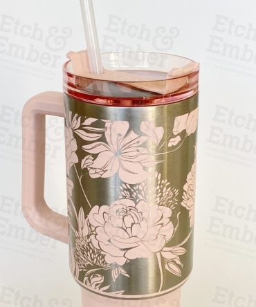 Floral Custom Stanley Quencher 40Oz Stainless Steel Tumbler