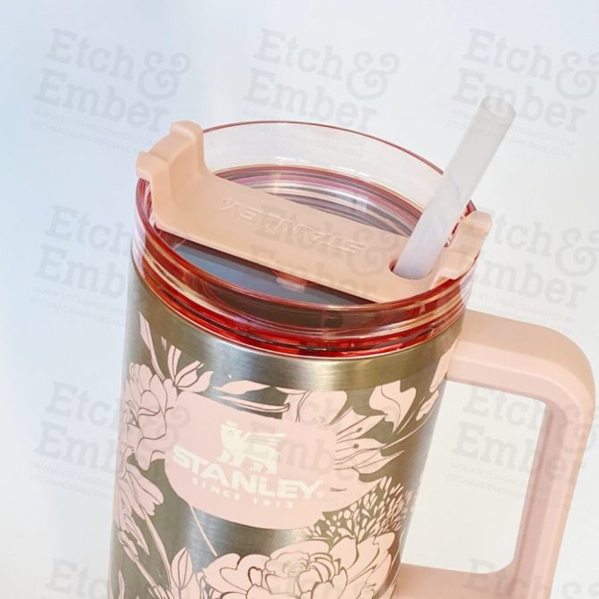 Floral Custom Stanley Quencher 40Oz Stainless Steel Tumbler - Image 4