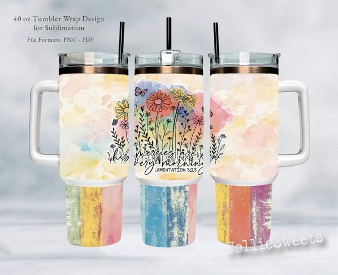 Floral Custom Stanley Quencher 40Oz Stainless Steel Tumbler - Image 3