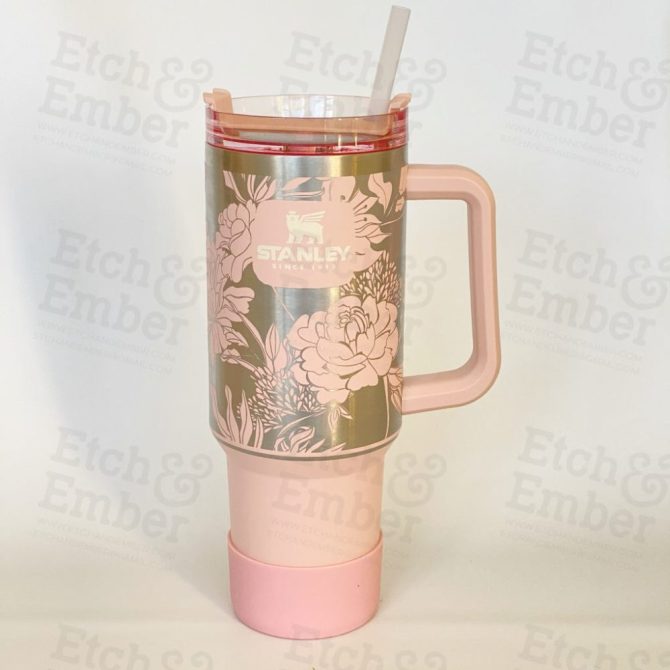Floral Custom Stanley Quencher 40Oz Stainless Steel Tumbler - Image 3