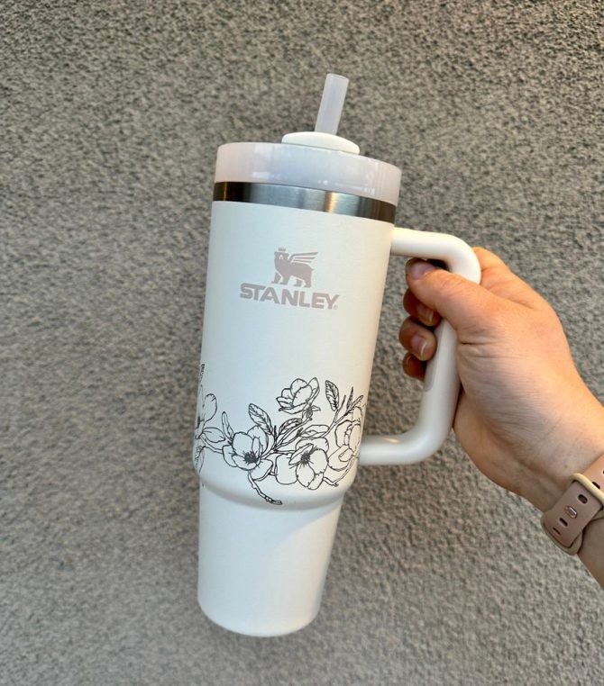 Floral Custom Stanley Quencher 40Oz Stainless Steel Tumbler