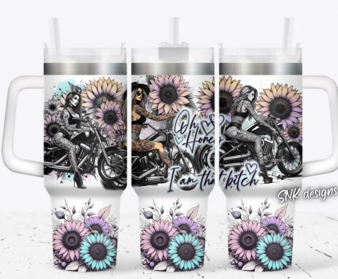 Floral Girl Custom Stanley Quencher 40Oz Stainless Steel Tumbler - Image 2