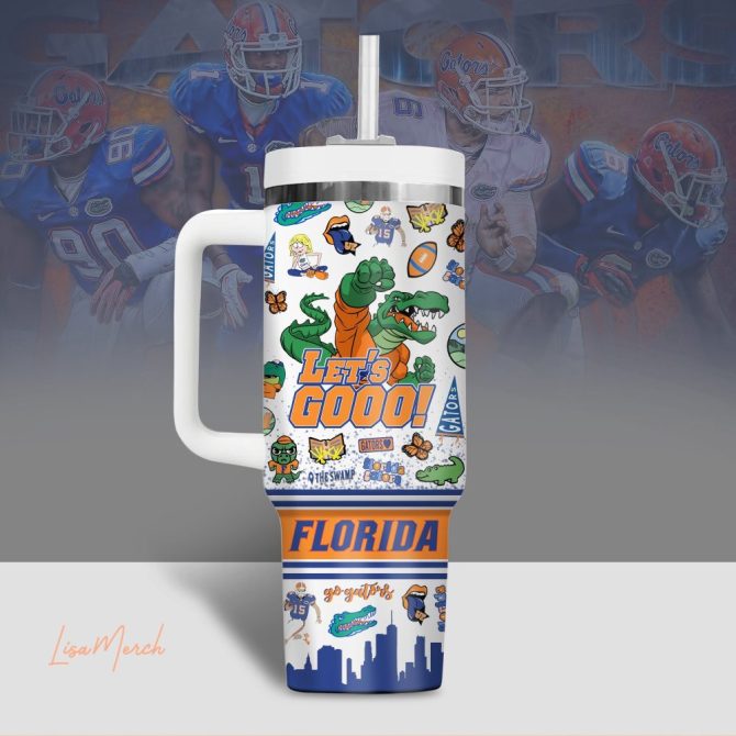 Florida Gators Ncaa Custom Stanley Quencher 40Oz Stainless Steel Tumbler With Handle - Image 2