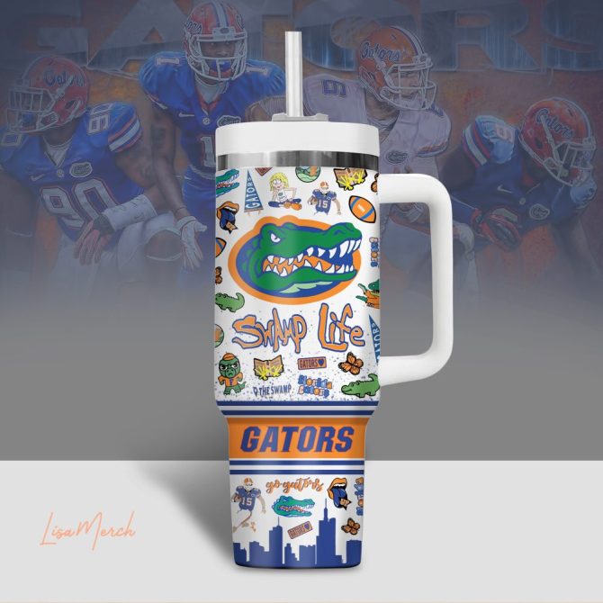 Florida Gators Ncaa Custom Stanley Quencher 40Oz Stainless Steel Tumbler With Handle - Image 3