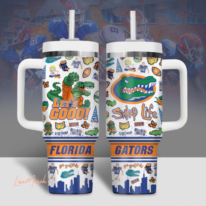 Florida Gators Ncaa Custom Stanley Quencher 40Oz Stainless Steel Tumbler With Handle