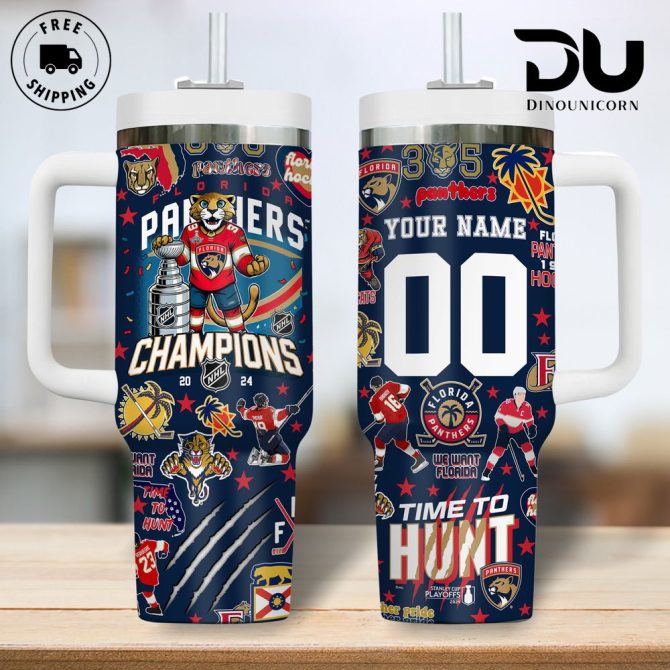Florida Panthers Nhl Cup Champions 2024 Custom Stanley Quencher 40Oz Stainless Steel Tumbler With Handle - Image 2