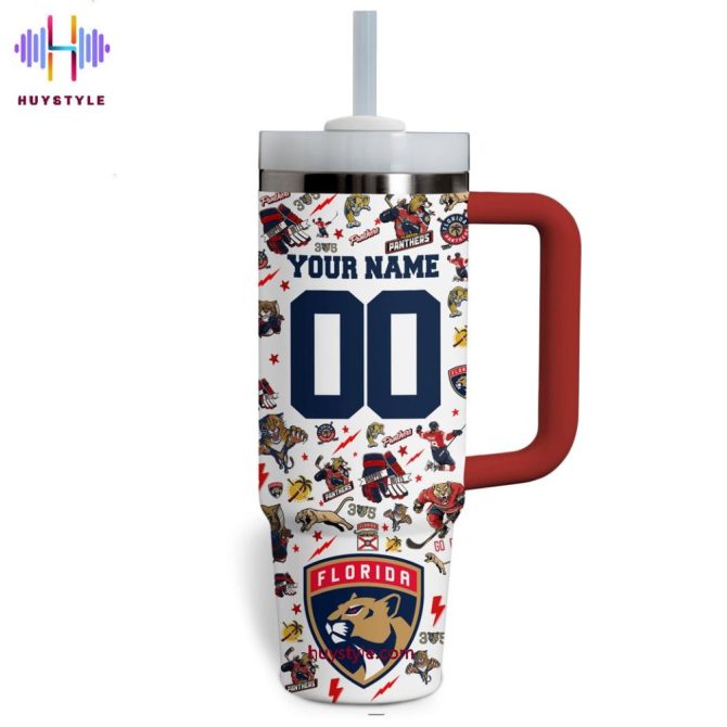 Florida Panthers Nhl Custom Stanley Quencher 40Oz Stainless Steel Tumbler With Handle - Image 3
