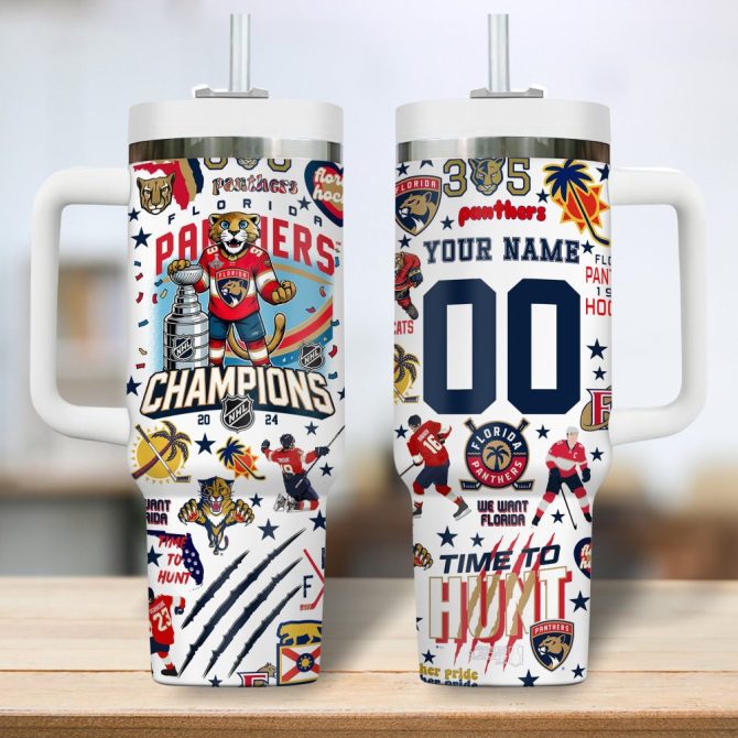 Florida Panthers Nhl Custom Stanley Quencher 40Oz Stainless Steel Tumbler With Handle