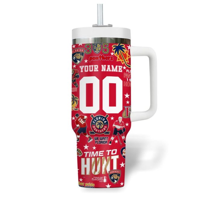 Florida Panthers Nhl Custom Stanley Quencher 40Oz Stainless Steel Tumbler With Handle - Image 2