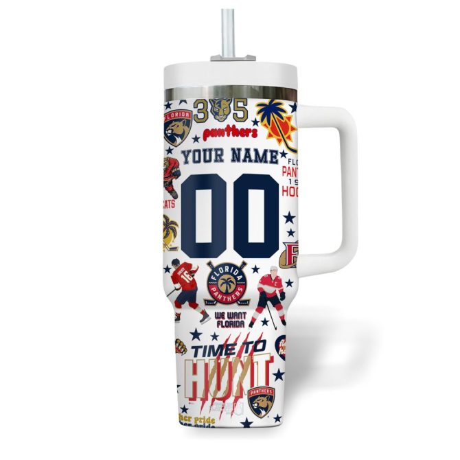 Florida Panthers Nhl Custom Stanley Quencher 40Oz Stainless Steel Tumbler With Handle - Image 2