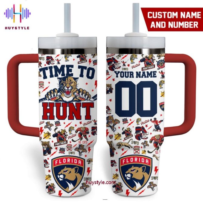 Florida Panthers Nhl Custom Stanley Quencher 40Oz Stainless Steel Tumbler With Handle