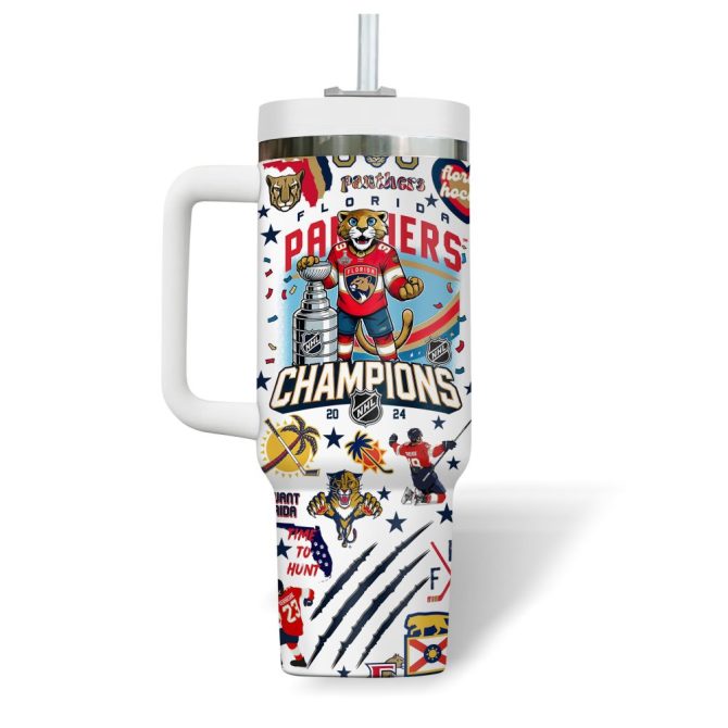 Florida Panthers Nhl Custom Stanley Quencher 40Oz Stainless Steel Tumbler With Handle - Image 3