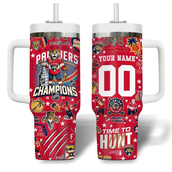 Florida Panthers Nhl Custom Stanley Quencher 40Oz Stainless Steel Tumbler With Handle