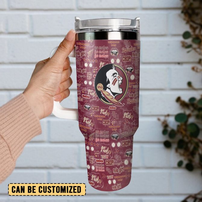 Florida State Seminoles Ncaa Custom Stanley Quencher 40Oz Stainless Steel Tumbler With Handle - Image 3
