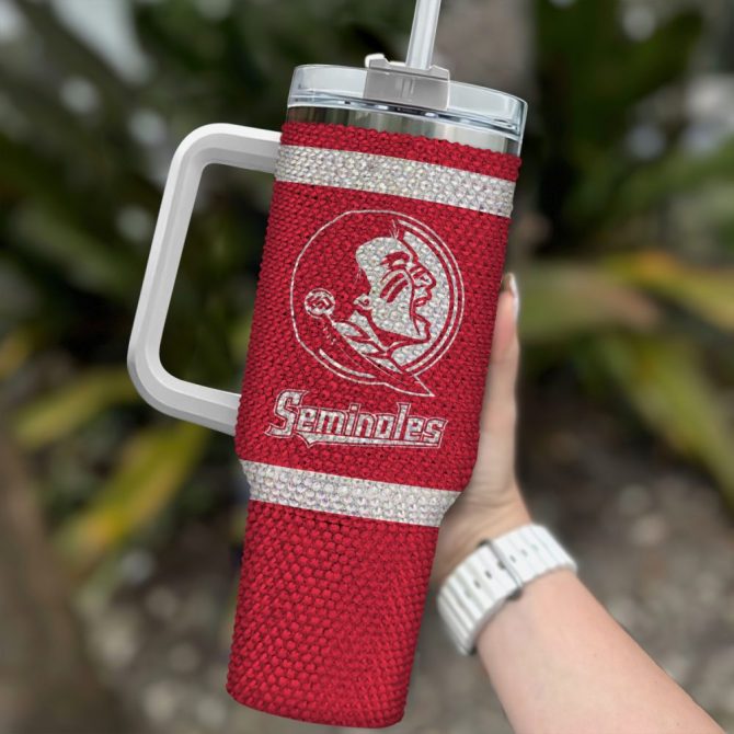 Florida State Seminoles Ncaa Custom Stanley Quencher 40Oz Stainless Steel Tumbler With Handle