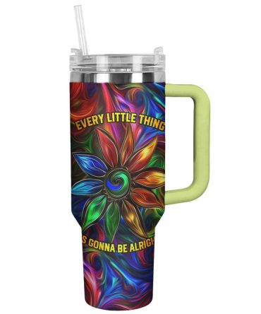 Flower Custom Stanley Quencher 40Oz Stainless Steel Tumbler With Handle