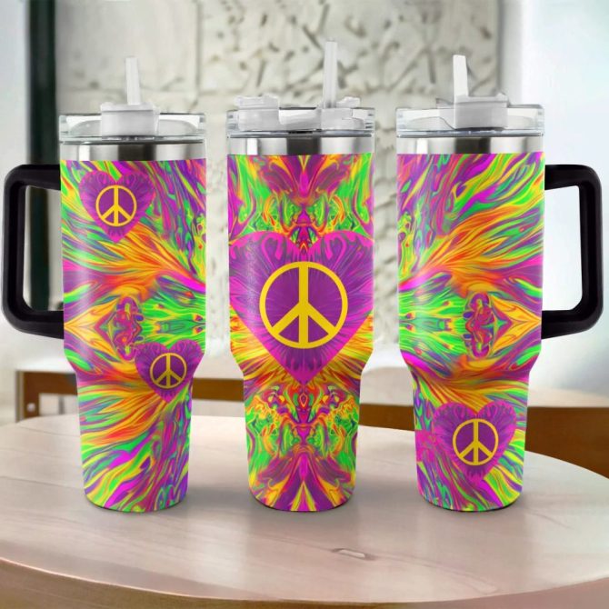 Flower Custom Stanley Quencher 40Oz Stainless Steel Tumbler With Handle - Image 2