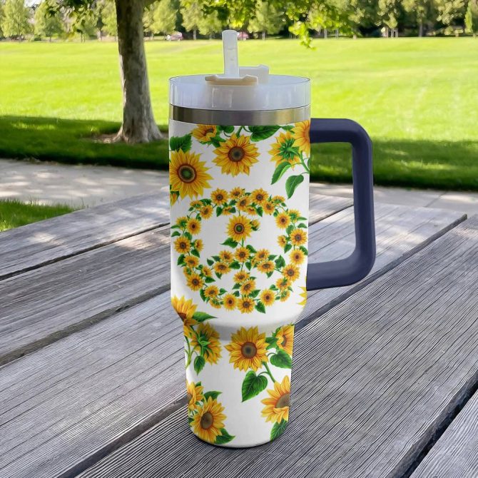 Flower Custom Stanley Quencher 40Oz Stainless Steel Tumbler With Handle - Image 2