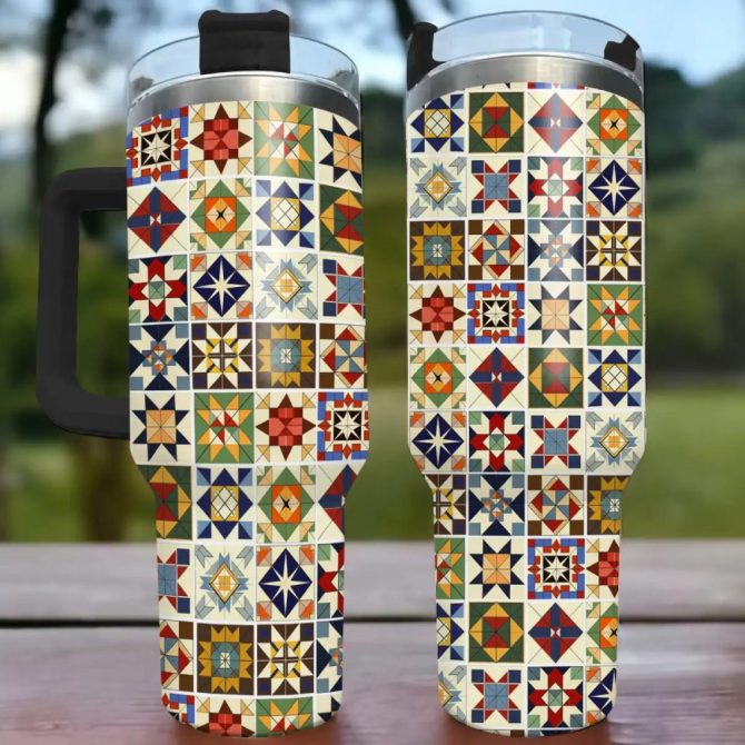 Flower Custom Stanley Quencher 40Oz Stainless Steel Tumbler With Handle - Image 2