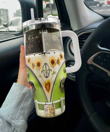 Flower Custom Stanley Quencher 40Oz Stainless Steel Tumbler With Handle