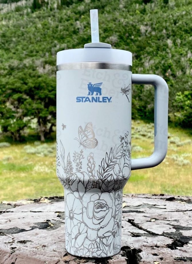 Flower Garden Custom Stanley Quencher 40Oz Stainless Steel Tumbler