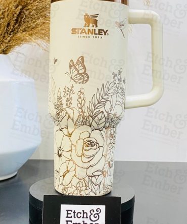 Flower Garden Custom Stanley Quencher 40Oz Stainless Steel Tumbler