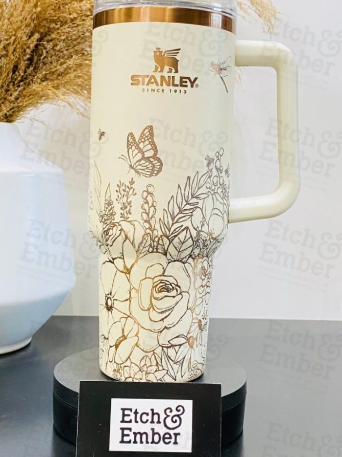 Flower Garden Custom Stanley Quencher 40Oz Stainless Steel Tumbler
