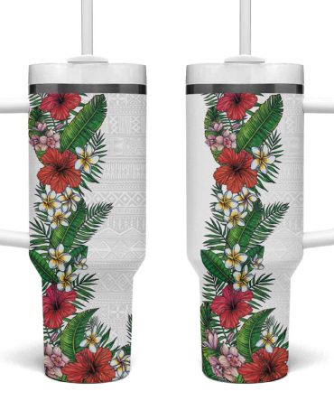 Flowers And Leaves Custom Stanley Quencher 40Oz Stainless Steel Tumbler